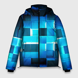 Мужская зимняя куртка Неоновые кубы с подсветкой