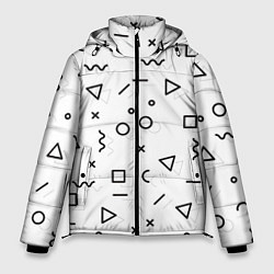 Куртка зимняя мужская Разные геометрические фигуры, цвет: 3D-черный