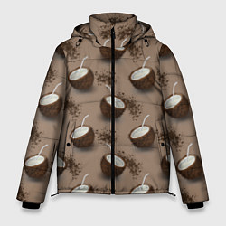 Мужская зимняя куртка Кокос и шоколад - паттерн