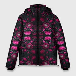 Мужская зимняя куртка Ярко-розовые неоновые лилии