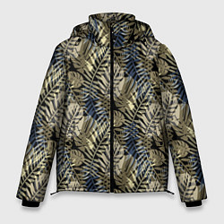Куртка зимняя мужская Оливковый тропический узор, цвет: 3D-светло-серый