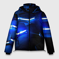 Мужская зимняя куртка Металлические соты с синей подсветкой