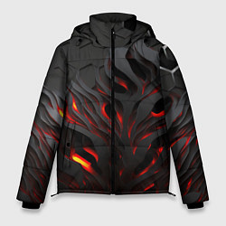 Куртка зимняя мужская Объемное черное пламя, цвет: 3D-светло-серый