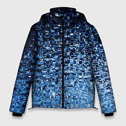 Куртка зимняя мужская Геометрическое множество синих кубов, цвет: 3D-светло-серый