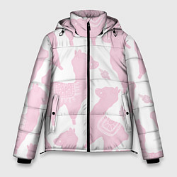 Куртка зимняя мужская Розовые альпаки - паттерн, цвет: 3D-черный