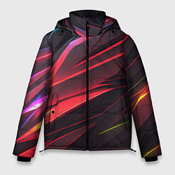 Куртка зимняя мужская Красно-черная текстура, цвет: 3D-черный