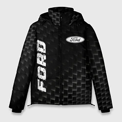Куртка зимняя мужская Ford карбоновый фон, цвет: 3D-черный