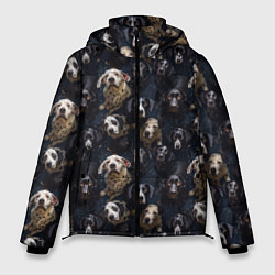 Куртка зимняя мужская Паттерн из собак, цвет: 3D-черный