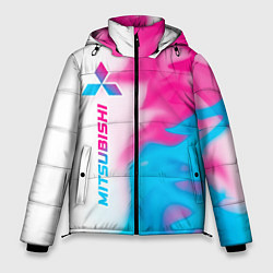 Куртка зимняя мужская Mitsubishi neon gradient style: по-вертикали, цвет: 3D-черный
