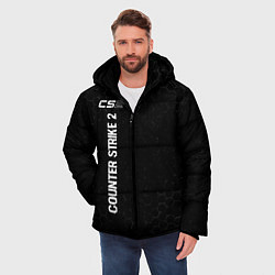 Куртка зимняя мужская Counter Strike 2 glitch на темном фоне: по-вертика, цвет: 3D-черный — фото 2