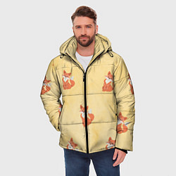 Куртка зимняя мужская Наблюдательные лисята, цвет: 3D-светло-серый — фото 2