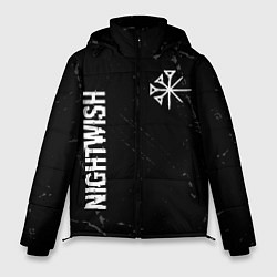 Куртка зимняя мужская Nightwish glitch на темном фоне: надпись, символ, цвет: 3D-черный