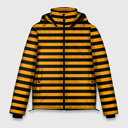 Мужская зимняя куртка Черно-оранжевые полосы - пчелиный образ
