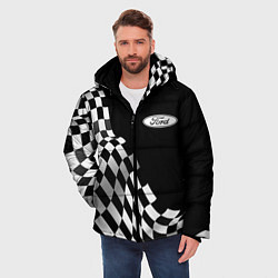Куртка зимняя мужская Ford racing flag, цвет: 3D-черный — фото 2