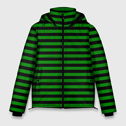 Куртка зимняя мужская Черно-зеленые полосы, цвет: 3D-красный