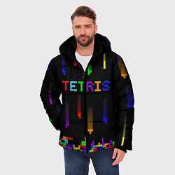 Куртка зимняя мужская Falling blocks tetris, цвет: 3D-красный — фото 2