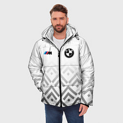 Куртка зимняя мужская BMW m power - белый, цвет: 3D-светло-серый — фото 2