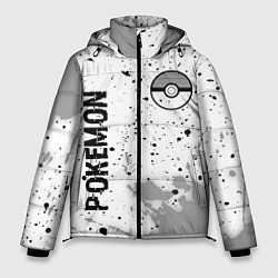 Куртка зимняя мужская Pokemon glitch на светлом фоне: надпись, символ, цвет: 3D-черный