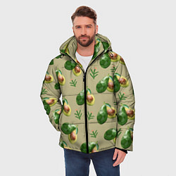 Куртка зимняя мужская Авокадо и веточка, цвет: 3D-красный — фото 2