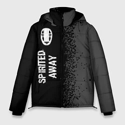Куртка зимняя мужская Spirited Away glitch на темном фоне: по-вертикали, цвет: 3D-черный