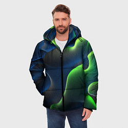 Куртка зимняя мужская Плиты и неоновое свечение, цвет: 3D-светло-серый — фото 2