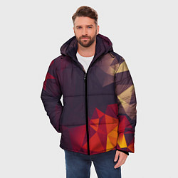 Куртка зимняя мужская Полигональный узор, цвет: 3D-черный — фото 2