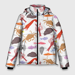 Куртка зимняя мужская Морской пейзаж, цвет: 3D-светло-серый
