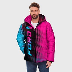 Куртка зимняя мужская Ford - neon gradient: по-вертикали, цвет: 3D-черный — фото 2