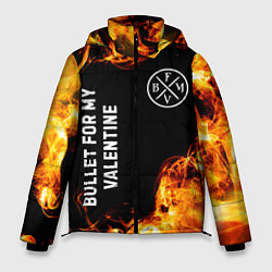 Куртка зимняя мужская Bullet For My Valentine и пылающий огонь, цвет: 3D-черный