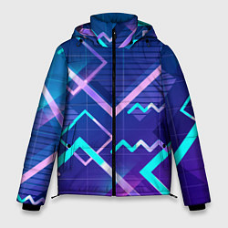 Мужская зимняя куртка Разноцветные квадраты цветные