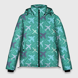 Куртка зимняя мужская Самолётики, цвет: 3D-светло-серый