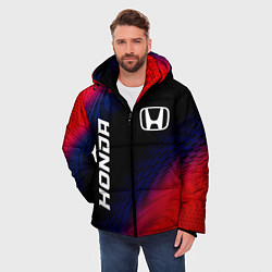 Куртка зимняя мужская Honda красный карбон, цвет: 3D-черный — фото 2