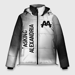 Куртка зимняя мужская Asking Alexandria glitch на светлом фоне: надпись,, цвет: 3D-черный