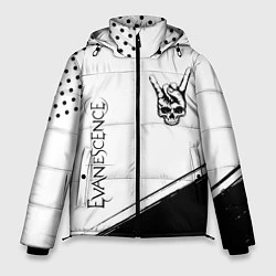 Мужская зимняя куртка Evanescence и рок символ на светлом фоне