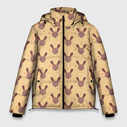 Куртка зимняя мужская Паттерн милые кролики, цвет: 3D-светло-серый