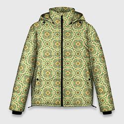 Куртка зимняя мужская Цветочный орнамент паттерн, цвет: 3D-светло-серый