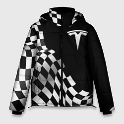 Куртка зимняя мужская Tesla racing flag, цвет: 3D-черный