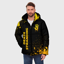 Куртка зимняя мужская Death Stranding - gold gradient: надпись, символ, цвет: 3D-черный — фото 2