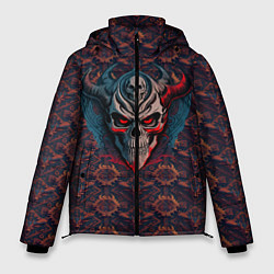 Куртка зимняя мужская Демонический рыцарь скелет, цвет: 3D-светло-серый
