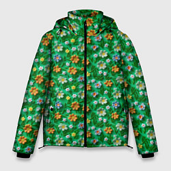 Мужская зимняя куртка Объемные летние цветы