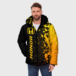 Куртка зимняя мужская Honda - gold gradient: по-вертикали, цвет: 3D-черный — фото 2