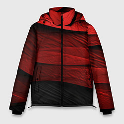 Мужская зимняя куртка Шероховатая красно-черная текстура