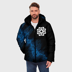 Куртка зимняя мужская Breaking Benjamin звуковая волна, цвет: 3D-черный — фото 2