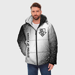Куртка зимняя мужская System of a Down glitch на светлом фоне: надпись,, цвет: 3D-черный — фото 2