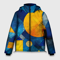 Мужская зимняя куртка Жёлтая и синяя геометрия
