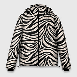 Куртка зимняя мужская Полосатая шкура зебры, белого тигра, цвет: 3D-черный