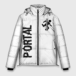 Куртка зимняя мужская Portal glitch на светлом фоне: надпись, символ, цвет: 3D-черный