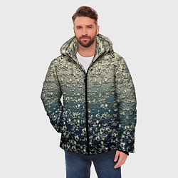 Куртка зимняя мужская Абстракция хлопья градиент, цвет: 3D-светло-серый — фото 2