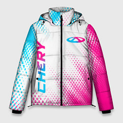 Куртка зимняя мужская Chery neon gradient style: надпись, символ, цвет: 3D-черный