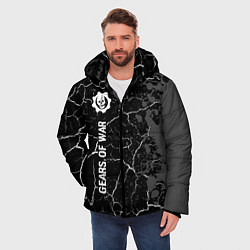 Куртка зимняя мужская Gears of War glitch на темном фоне: по-вертикали, цвет: 3D-черный — фото 2